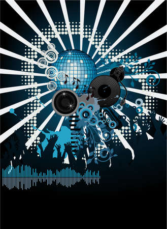 Abstract party poster with DJ turntableのイラスト素材