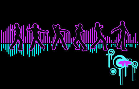 Music poster: Club girls bannersのイラスト素材