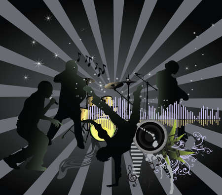 Poster,rock festival band.Easy to edit/move. のイラスト素材