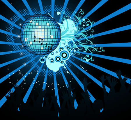 Abstract party poster with disco ball のイラスト素材
