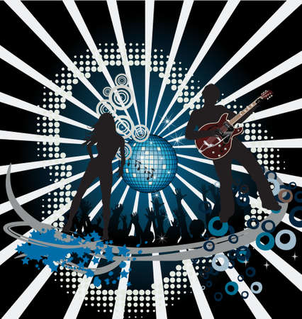 Abstract party poster with disco ball のイラスト素材