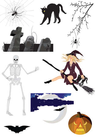 Scary halloween setのイラスト素材