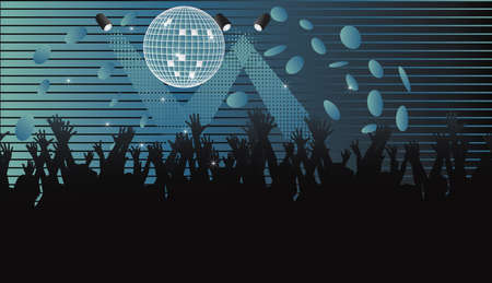  Various audience silhouetteのイラスト素材