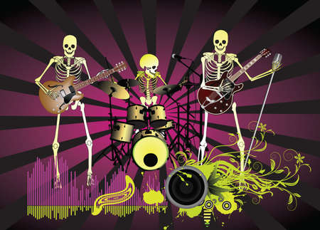 Music poster;Skeletonのイラスト素材