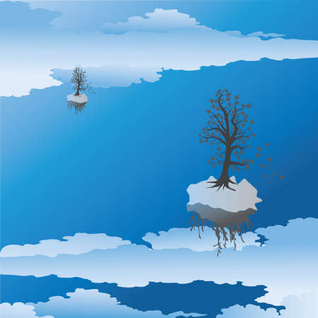 Tree and skyのイラスト素材