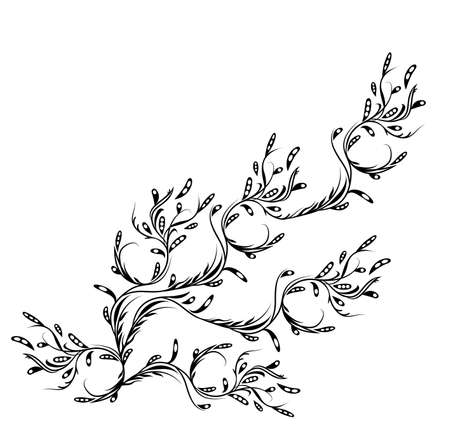 floral illustration with space for text のイラスト素材