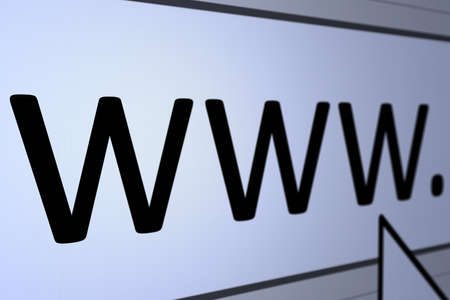 Graphic of address bar in an internet browser with cursor arrow, subtle blue tint.の写真素材