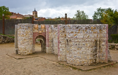 Olmedo, Spain, May 5 2011 - Brick model of the gate of San Basilioのeditorial素材