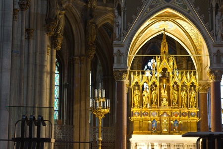 Vienna, Austria, July 22, 2011 - Main altar of the Votive Church
