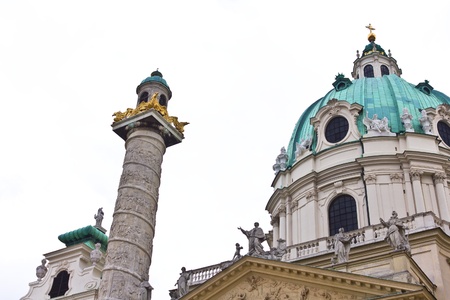 St. Charles Cathedral, Karlskirche, in Vienna, Austria.の写真素材