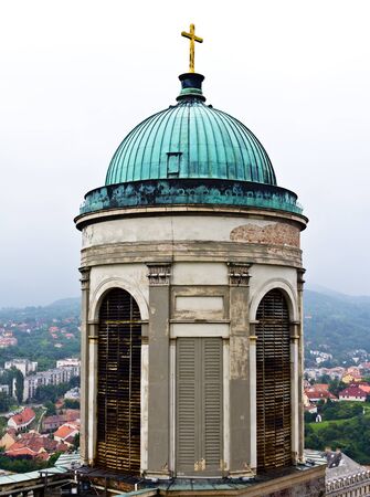 Tower of a church from Esztergom, Hungary.の写真素材