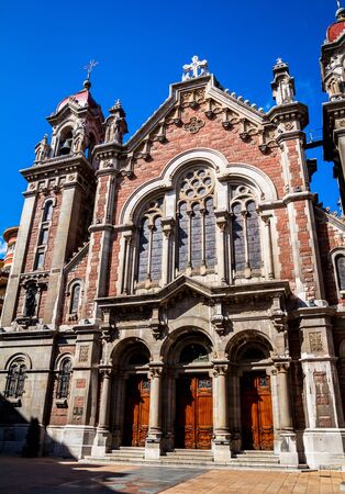 Facade of the San Juan el Real church in Oviedo, Asturias  Spain  の写真素材