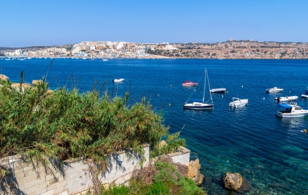 Coast of Xemxija in the republic of Malta の写真素材