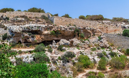 Punic necropolis and tombs in the region of Bingemma in Malta の写真素材