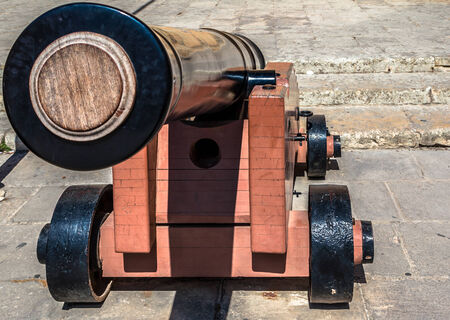 Big cannon in Mdina square in Malta 