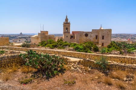 The Cathedral of Gozo in the middle of the citadel in Gozo, Malta の写真素材