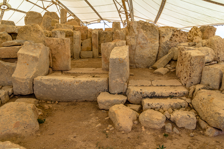 Hagar Qim temple in Malta, one of the oldest on earth の写真素材