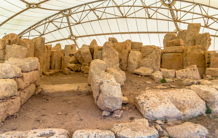 Rocks of Hagar Qim temple in Malta, one of the oldest on earth の写真素材