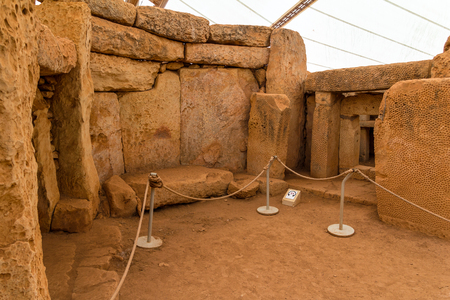 Chamber in Mnajdra temple in the Malta の写真素材