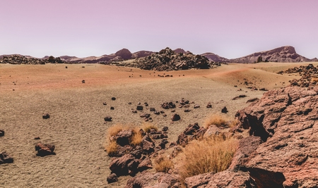Desert of the Teide volcan, one of the places most similar to Mars according to NASA の写真素材