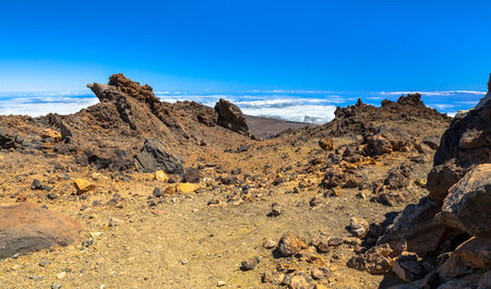 Deserted of sand and rocks at  the top of Teide volcano の写真素材