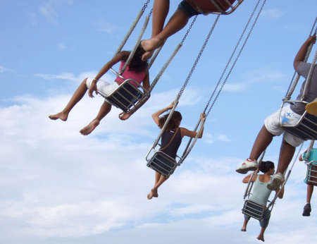 Spinner in the amusement park の写真素材