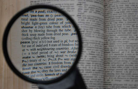 Search for peace through the magnifying glassの写真素材