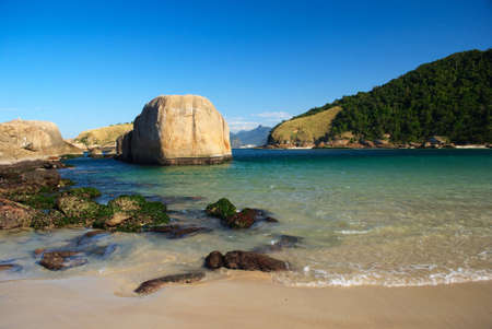 Crystalline sea beach in Niteroi, Rio de Janeiro, Brazilの写真素材