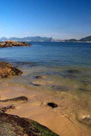 Crystalline desert beach in Niteroi, Rio de Janeiro, Brazil