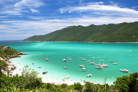 Swimming in crystalline clear waters in Arraial do Cabo, Rio de Janeiro, Brazil の写真素材