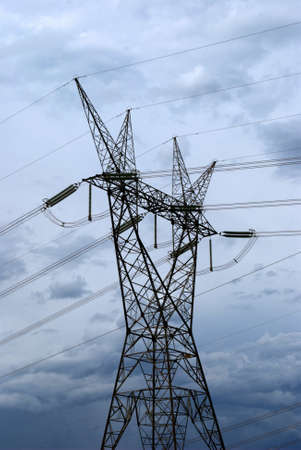 Electrical tower in the biggest hydroelectric plant of the world