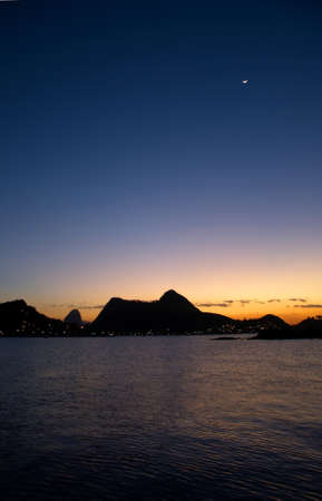 Sunset in Guanabara Bayの写真素材