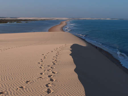 Jericoacoara Beach seen from the dune top 