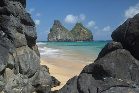 Crystalline sea beach in Fernando de Noronha,Brazilの写真素材