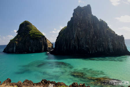 Crystalline sea beach in Fernando de Noronha,Brazilの写真素材