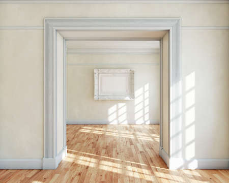 Frame in empty classy interiorの写真素材