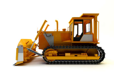 Bulldozer isolated on white