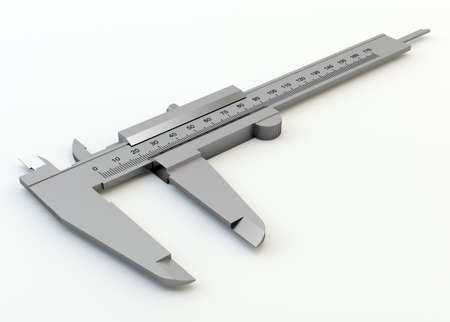 Metal vernier caliper isolated on white backgroundの写真素材