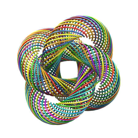 Abstract colorful layered torus isloated on white