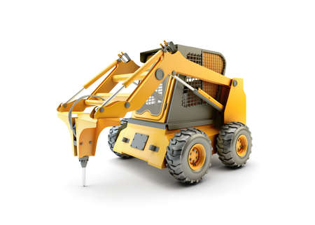 Small construction utility vehicle isolated on white