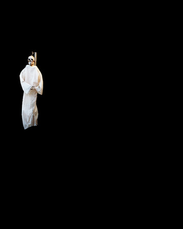 bankrupt concept, rope noose with hangman's knot hanging in front, Halloween background.の写真素材