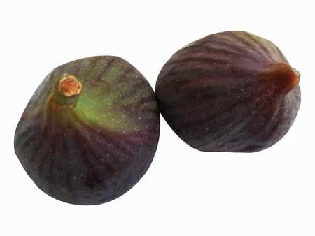 Isolated figs on a white background. The ripe fruit of figs.の写真素材