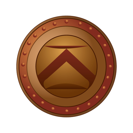 Isolated round shield on white background. Vector illustration of a shieldのイラスト素材