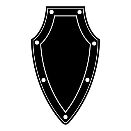 Isolated black shield on white background. Vector illustration of the shield. Emblem, symbol, shield iconのイラスト素材