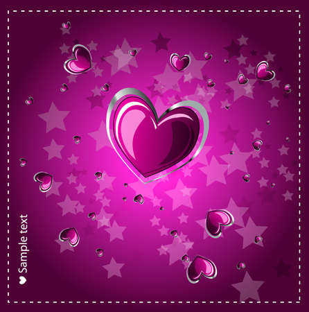 Heart background with glowing effect.Vector のイラスト素材