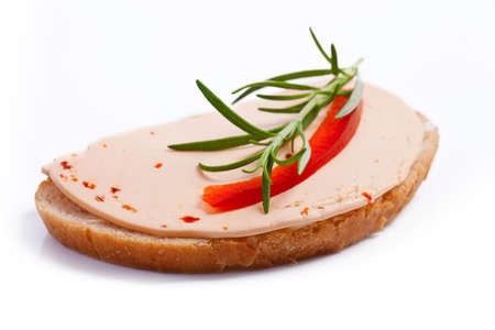 Sandwich with a soft curd cheeseの写真素材