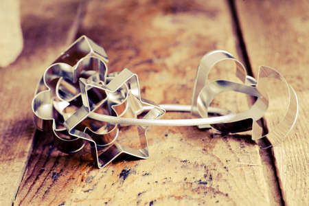 Detail of various cookies cutters.の写真素材