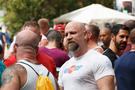 June, 30 2017. Madrid, Spain. Group of friends celebrating the gay pride party in Madridのeditorial素材