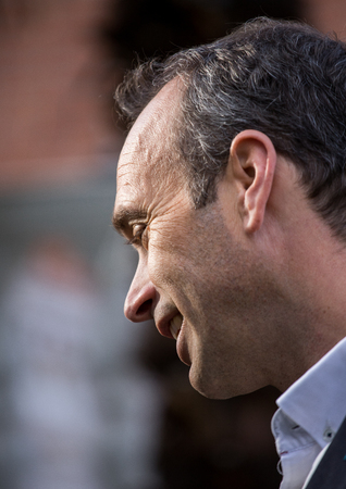 Close-up of the profile of Caucasian manの写真素材