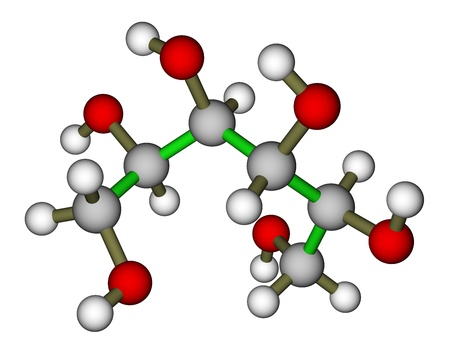 Sweetener sorbitol molecule on a white backgroundの写真素材